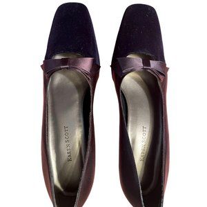 KAREN SCOTT TWILIGHT STYLE SATIN & VELVET BOW TIE BLOCK HEEL SIZE 8M